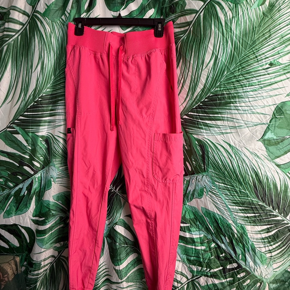 Bright Pink Jogger scrub pants